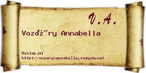 Vozáry Annabella névjegykártya